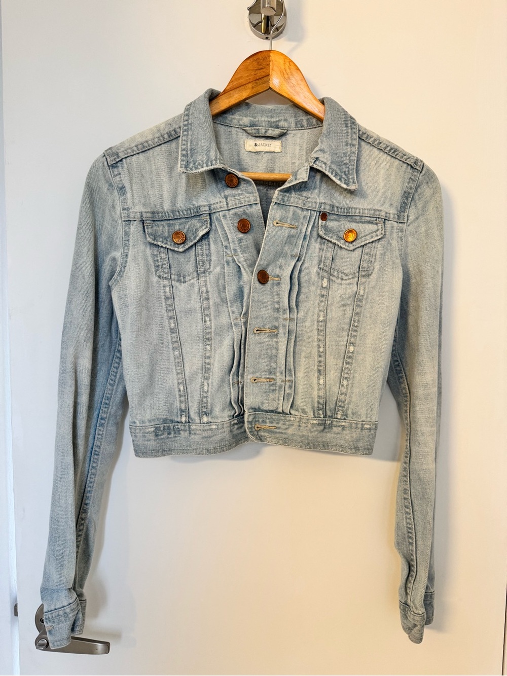 Jack by BB Dakota Light Blue Cropped Denim Jacket